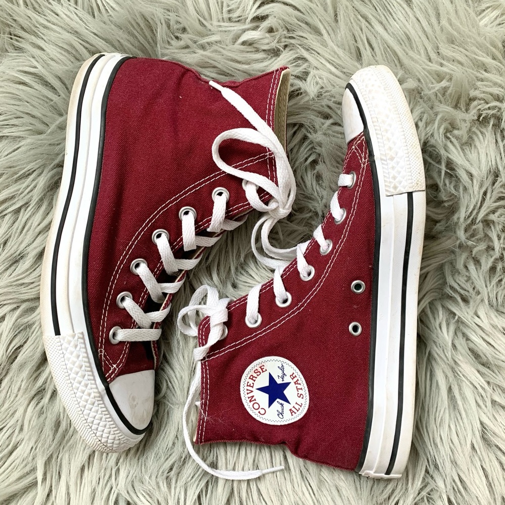 Maroon High Top Converse